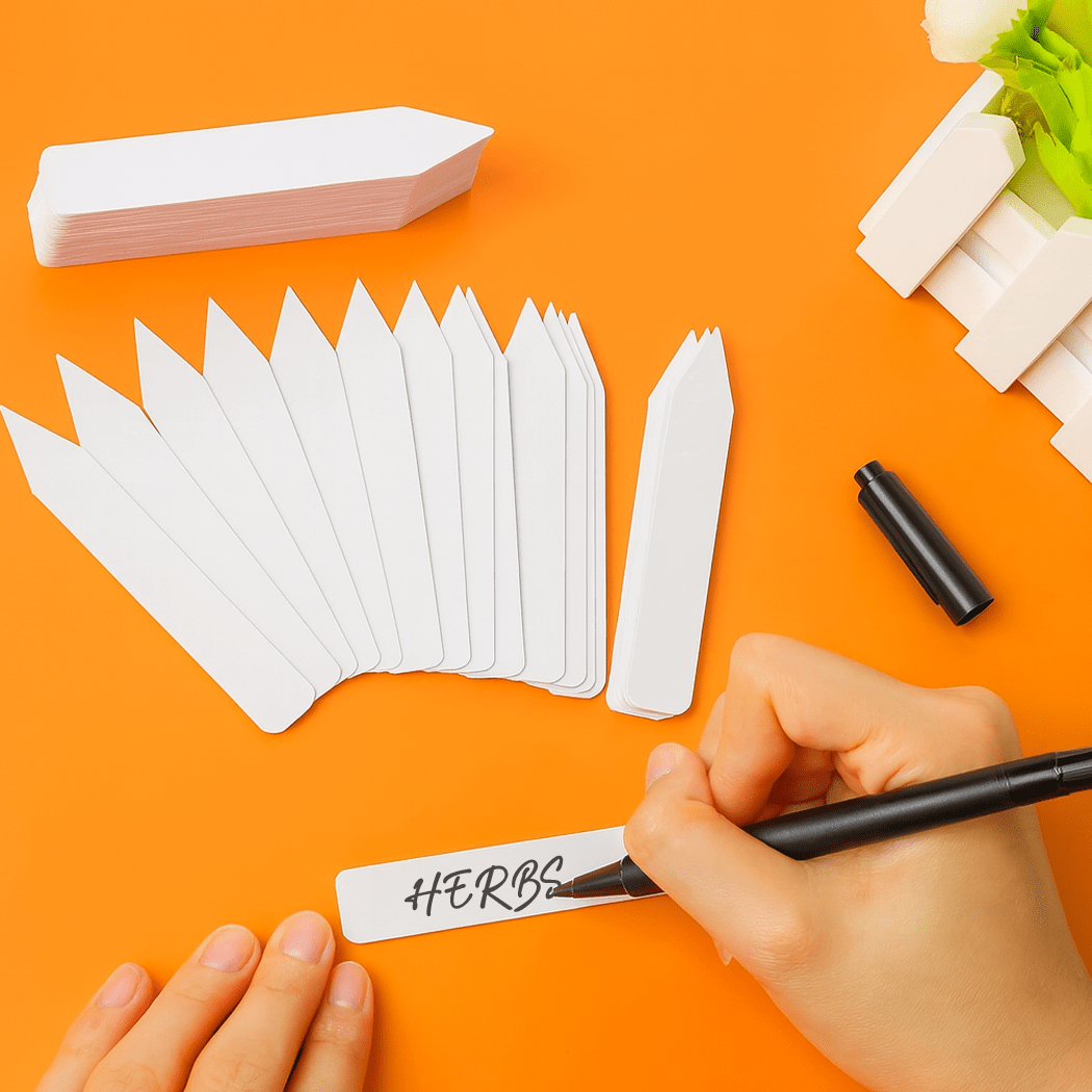 Plant Markers Labels 4 Inch Plastic Plant Waterproof Durable Seedlings Garden Labels Markers Nursery Plant Tags Seed Labels Plant Label Stakes Plant Markers for Outdoor Garden (100) - Garden Haven