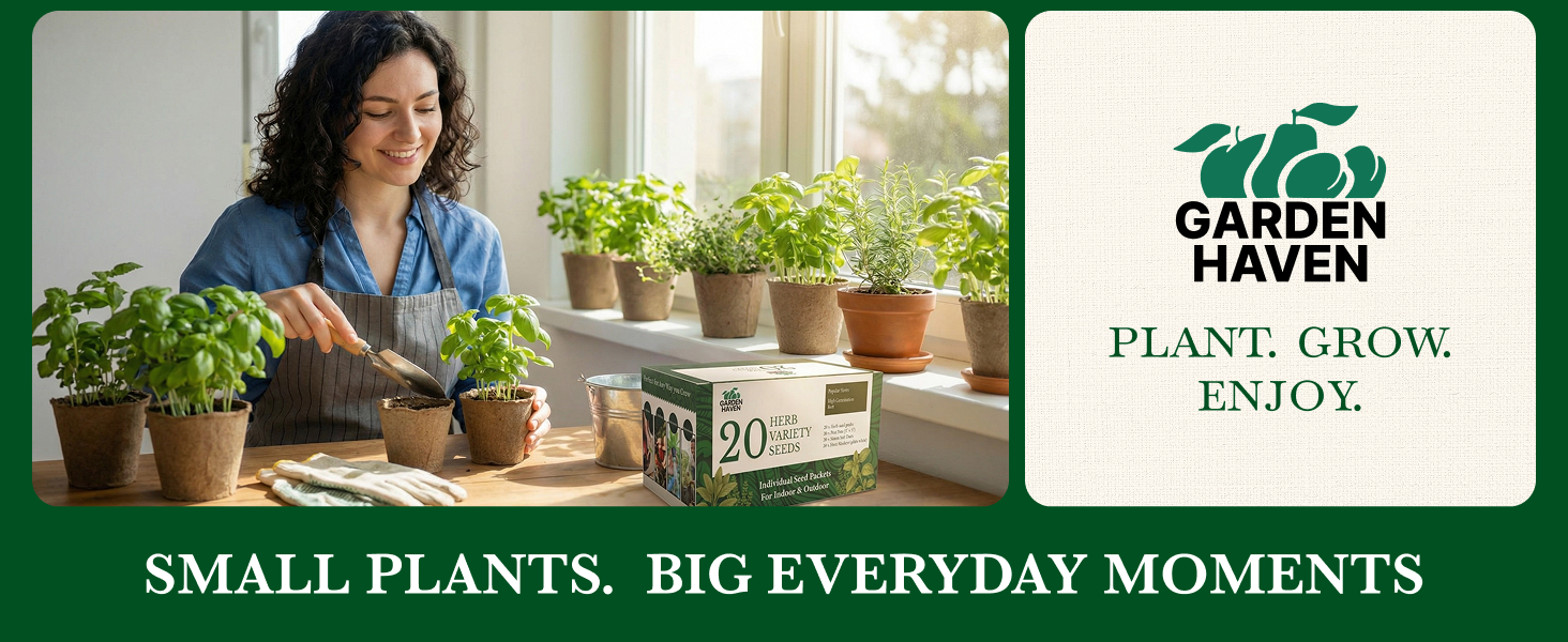 20 HERB Seeds Variety Pack - Complete Grow Kit Culinary Herbs Indoor Outdoors Herb Seeds, Basil, Oregano, Mint, Thyme & More Individually Seed Packets Starter Kit