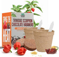 Chocolate Trinidad Scorpion Pepper Seed Starter Kit, Hot Pepper Grow Kit with Peat Pots, Coco Coir Discs, Plant Markers and Instructions, Indoor/Outdoor Growing - Garden Haven