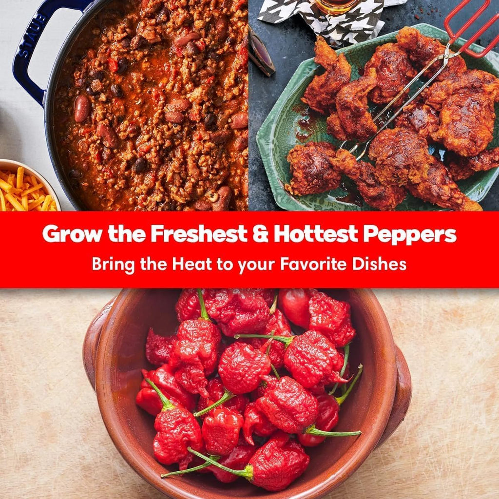 Carolina Reaper Ghost Pepper Grow Kit - All in One Starter Grow Kit - Bhut Jolokia Reaper Seeds, Grow The Hottest Peppers Garden Grow Kit Seeds Included - Garden Haven