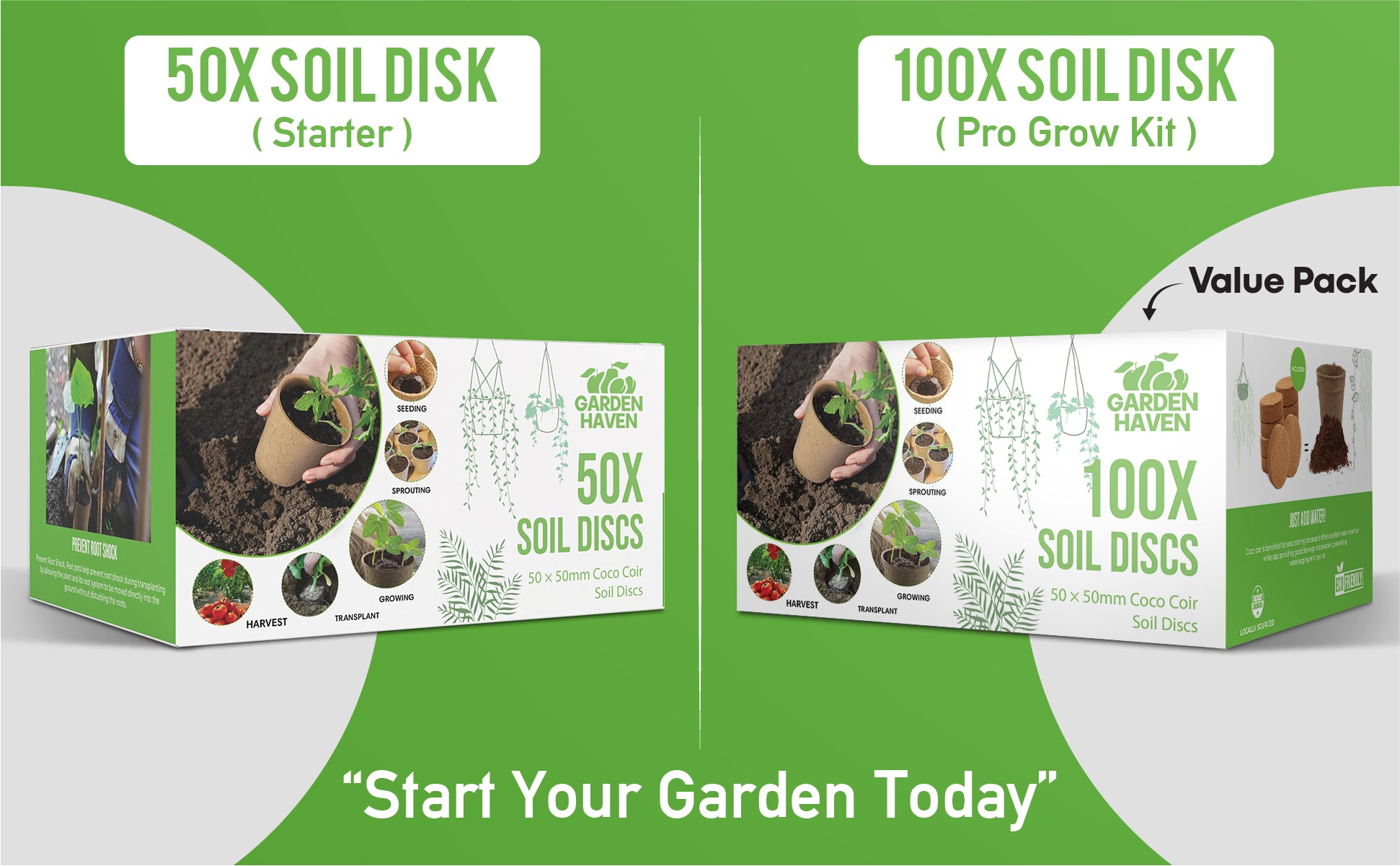 50x Coco Coir Seed Starter Discs 50mm | Organic Coconut Coir pellets for Seed Starting | Pre-Washed, pH Balanced | Compressed Soil Discs for Herbs, Vegetables & Flowers (Indoor/Outdoor)