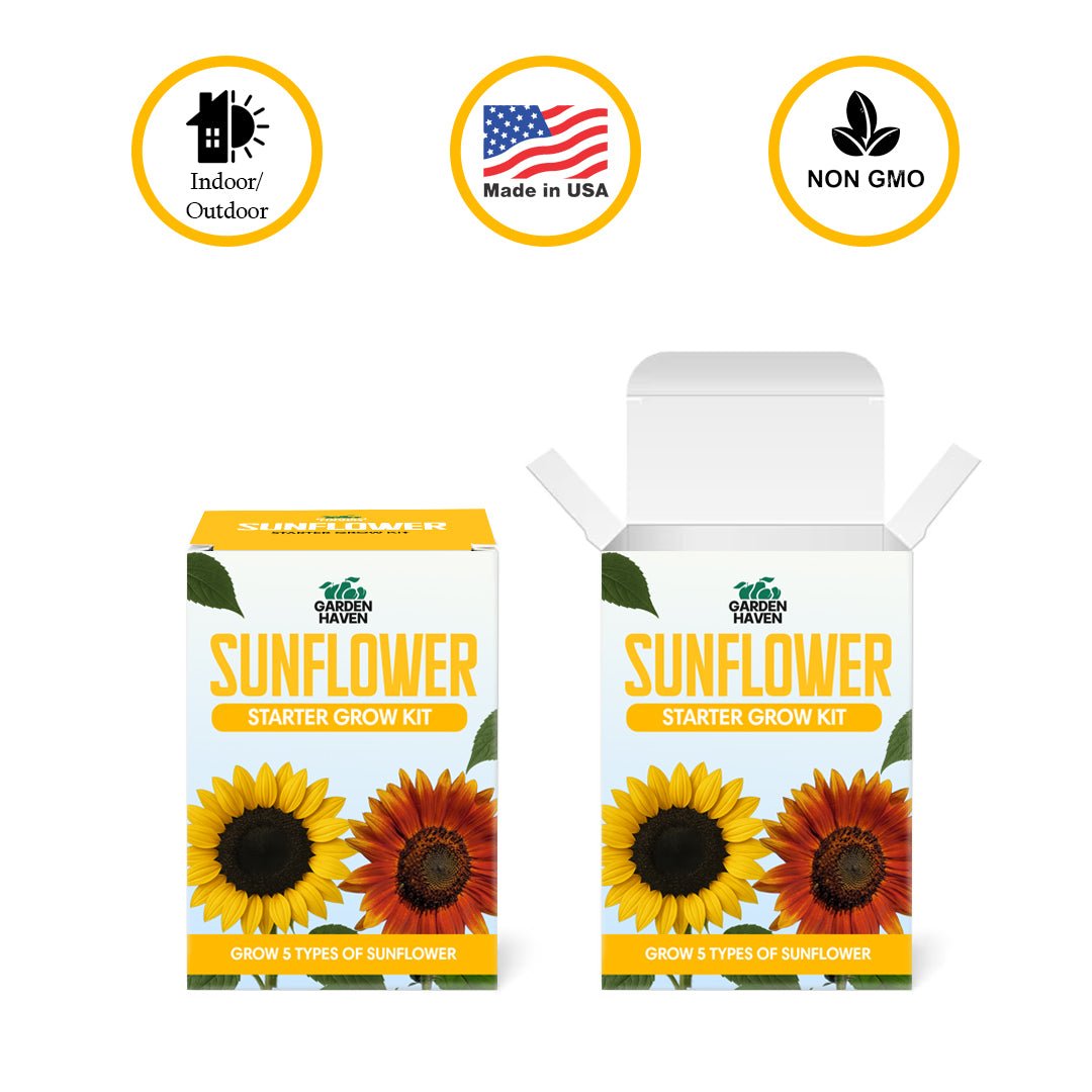 Sunflower Seed Growing Kit - All in One Sun Flower Garden Kit - A Complete Sunflower Gift - Beginner Starter Plants - Seed Variety Pack - Garden Haven